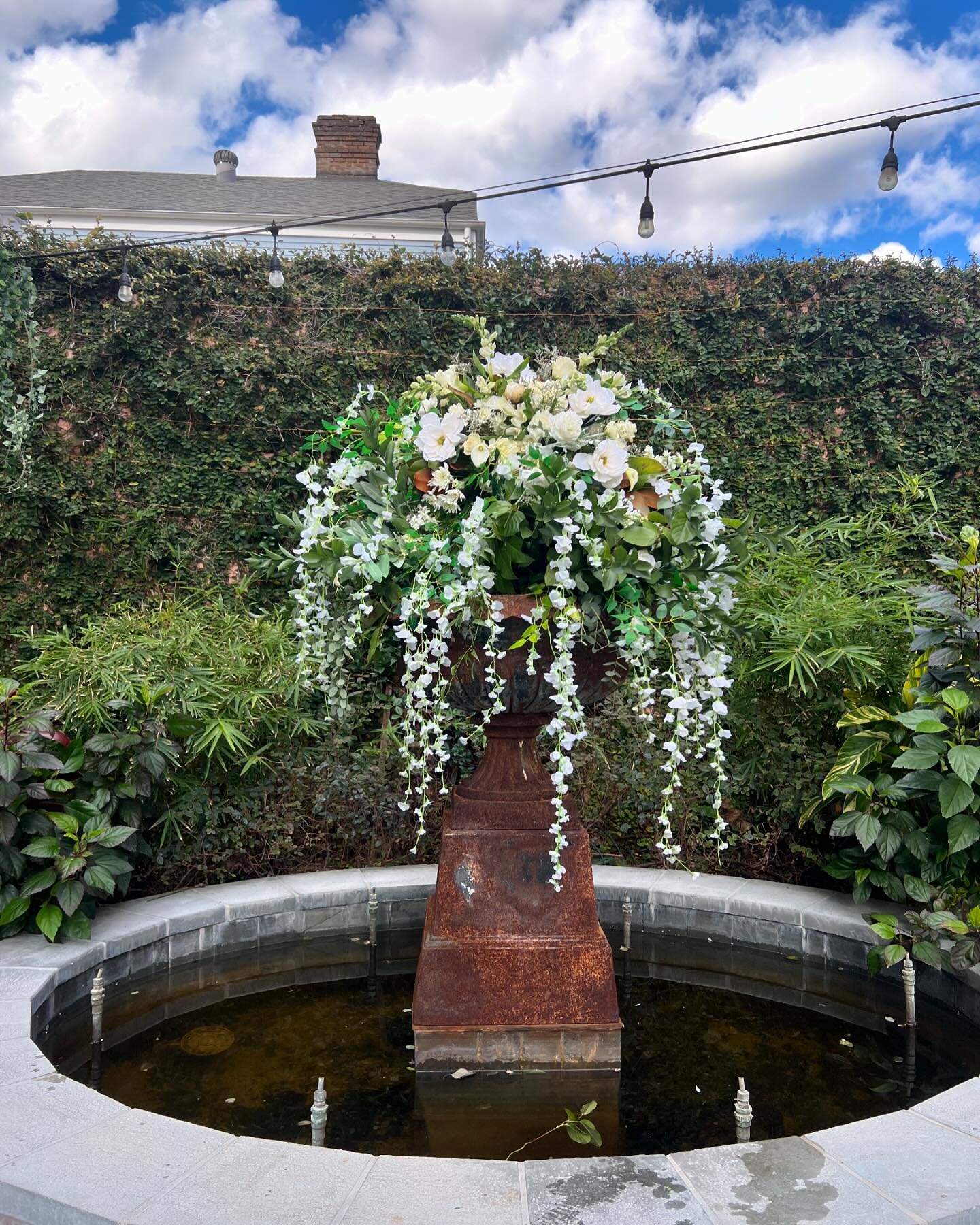 Setting up today&rsquo;s wedding at Royal Frenchman Hotel #arborhousefloral #whitewedding #neworleansflorists #neworleansweddings