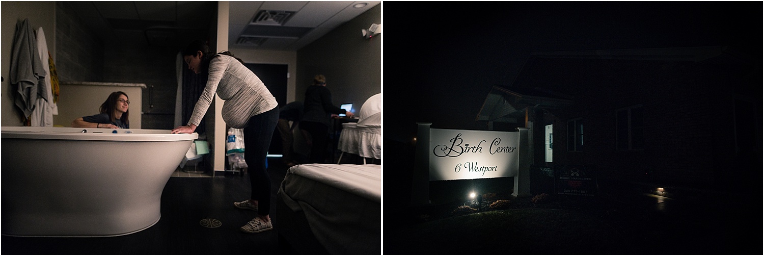 laboring mom at birth center in bloomington-normal