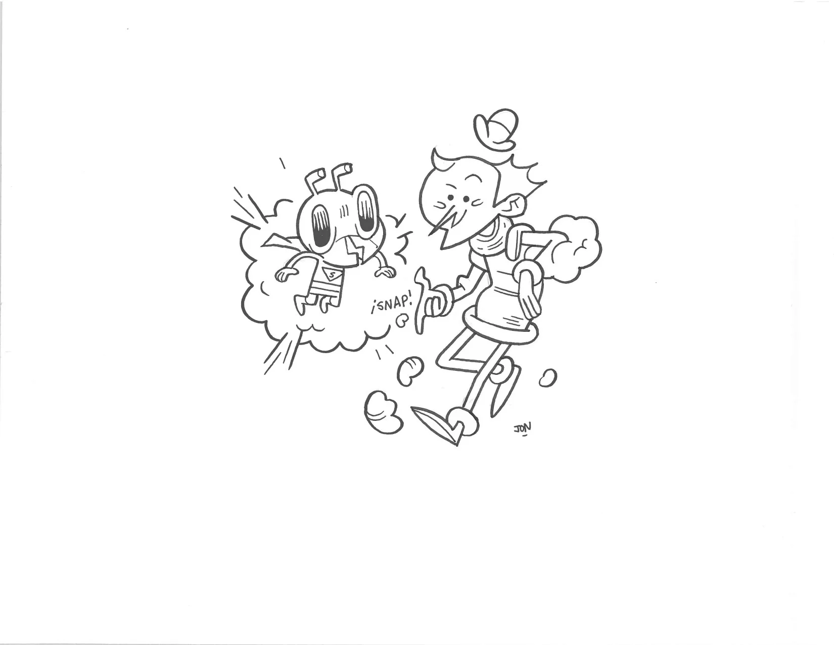 MXYZPTLK AND SUPER-ANT- $40 Original Illustration / 8.5 x 11 Cardstock