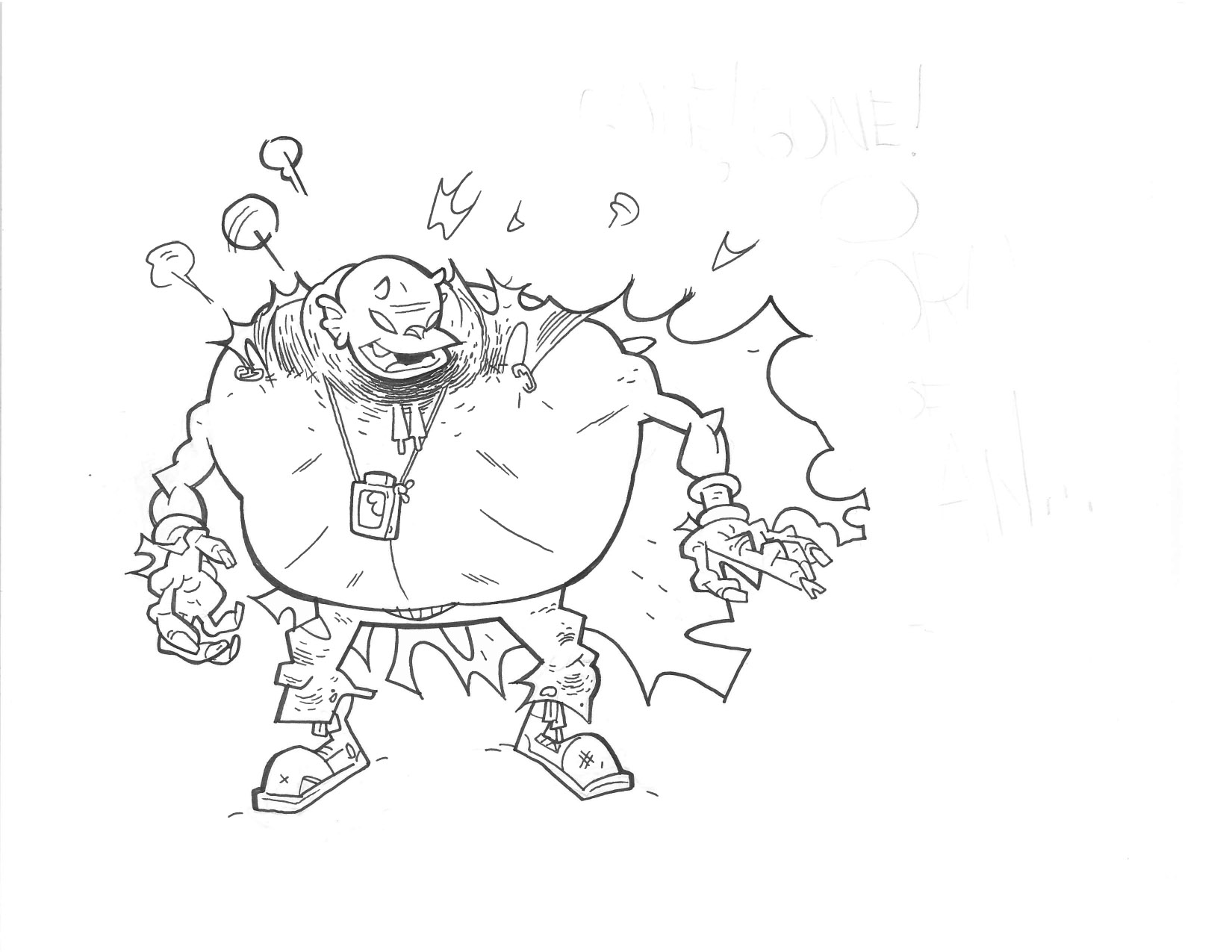 ETRIGAN THE DEMON - $40 (SOLD) Original Illustration / 8.5 x 11 Cardstock