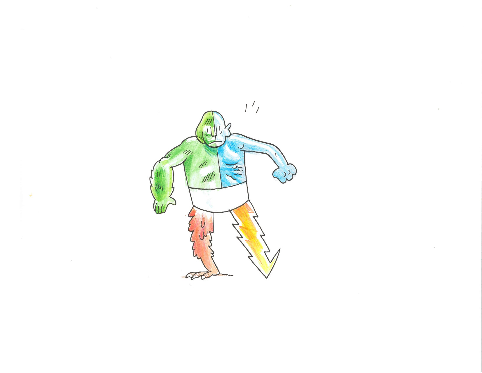 ULTRA THE MULTI-ALIEN - $25 SOLD Original Illustration / 8.5 x 11 Cardstock