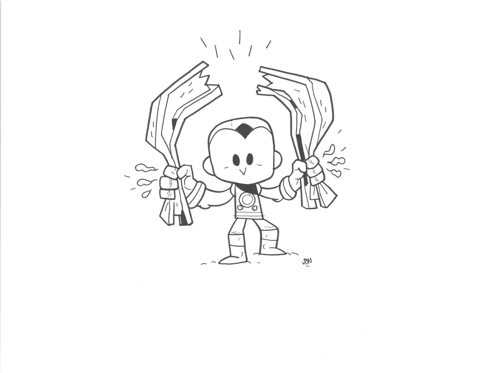 HALF-PINT IRON MAN - $40 Original Illustration / 8.5 x 11 Cardstock