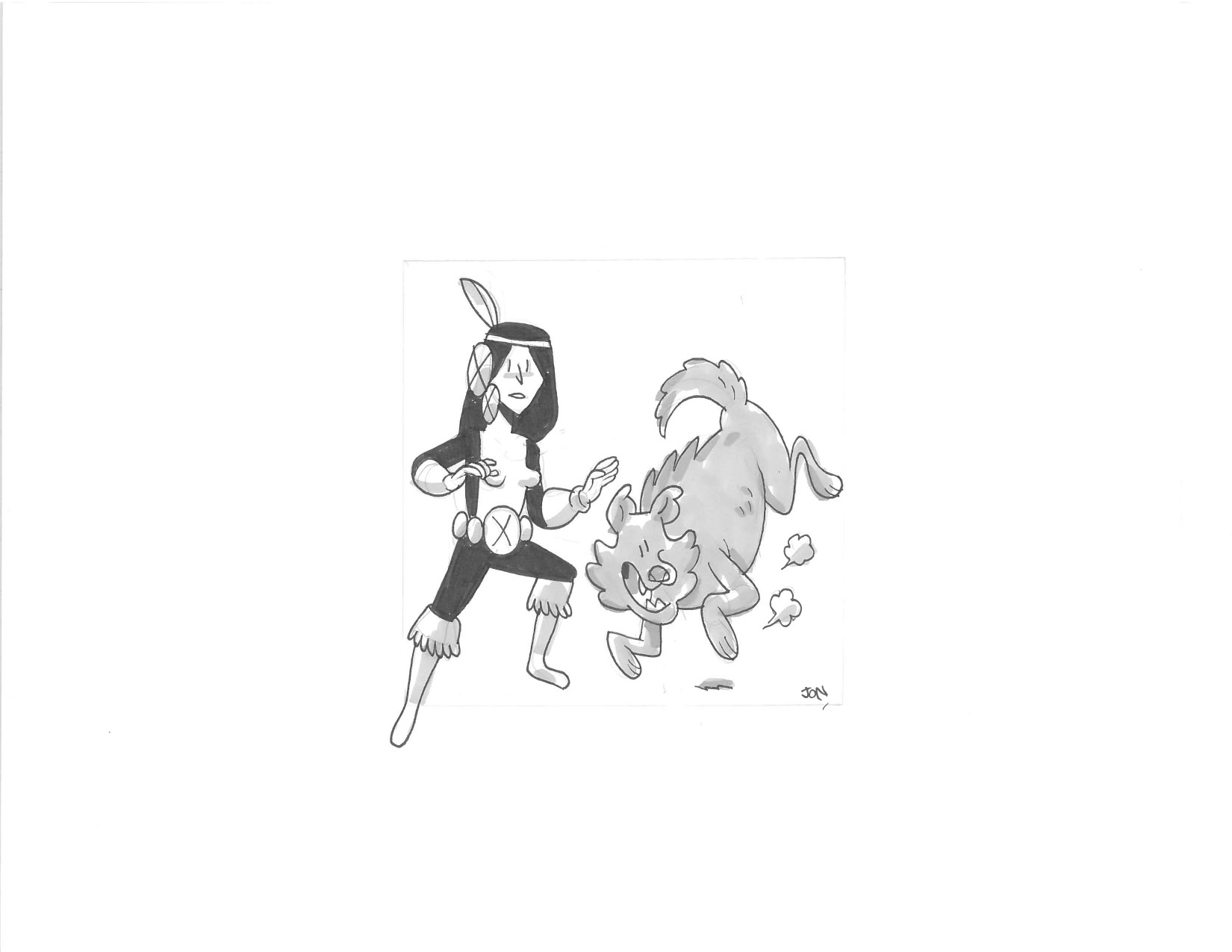 NEW MUTANTS MIRAGE AND WOLFSBANE - $20 SOLD Original Illustration / 8.5 x 11 Cardstock