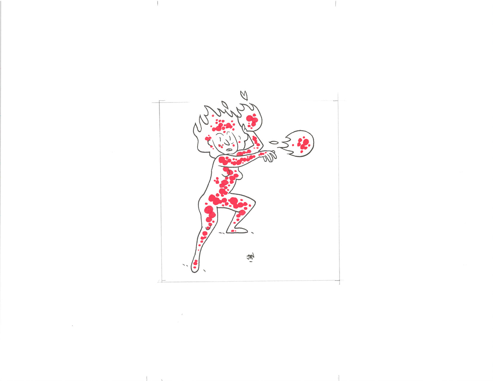 NEW MUTANTS MAGMA - $20 Original Illustration / 8.5 x 11 Cardstock