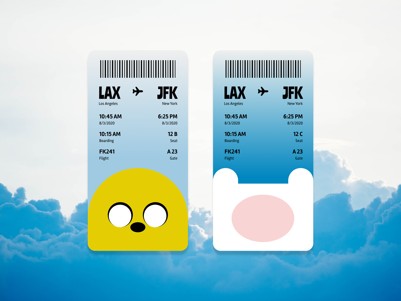 Kids Boarding Pass - Adventure Time