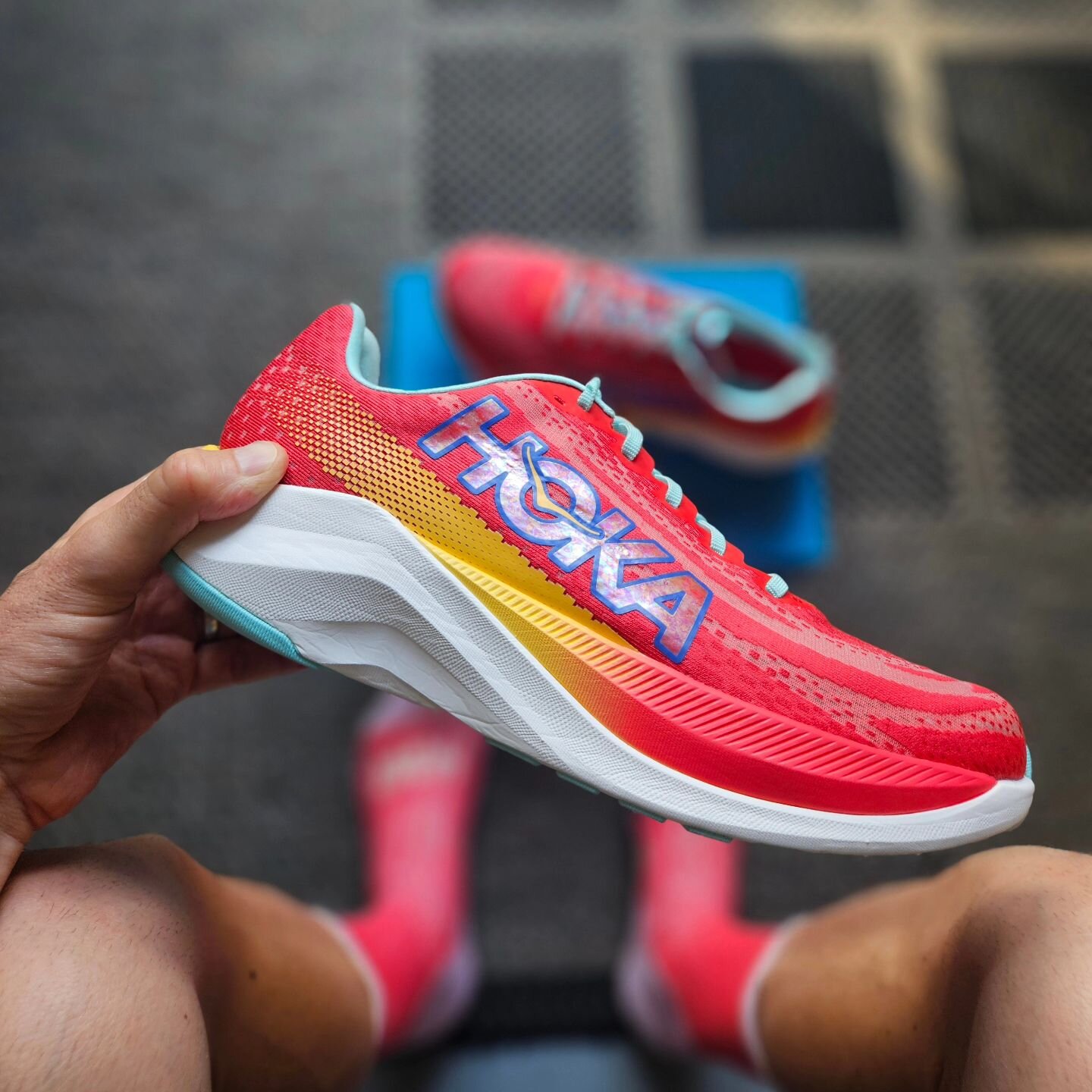 New Kicks // to kick-start some new training ❤️🧡🩵 @hoka_au

A fresh pair of #MachX to reenergise my running as I work to shake this lingering hamstring issue. One of my favourite and most versatile shoes in the rotation. 

Kicked off the week with 