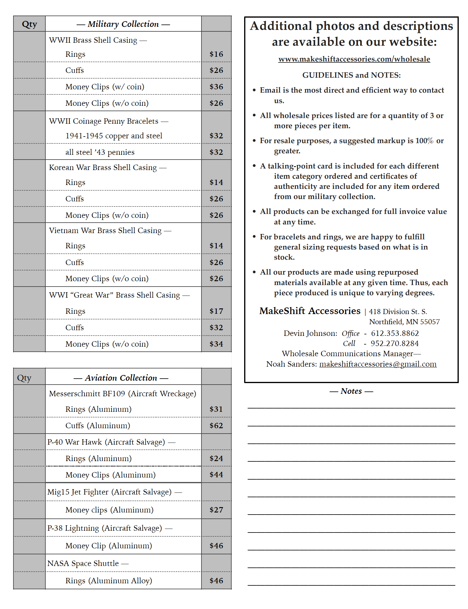 2025 Wholesale Pricing List