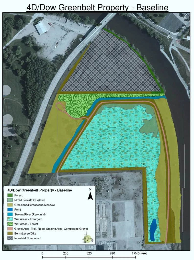 Figure 1. Baseline conditions at the Dow site and adjacent City-owned property