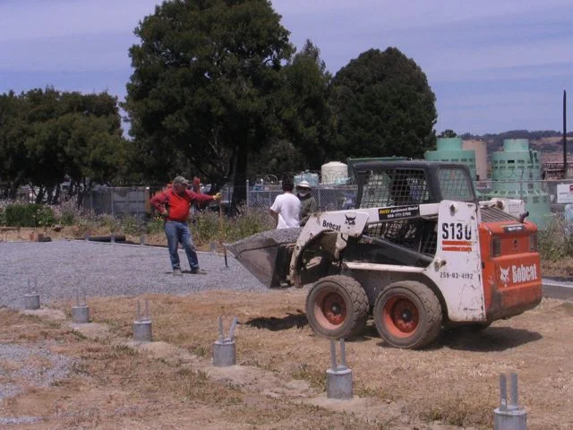 footings in place - ready for gravel ground cover