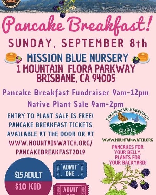 hope to see you at our upcoming #pancakebreakfast #fundraiser and #nativeplantsale at @missionbluenursery on Sunday September 8th! Get your tickets now, link in bio!