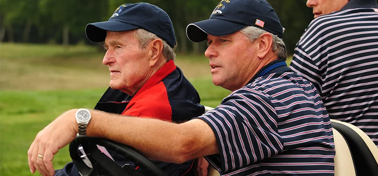 Jim Remy with Former U.S. President George H.W. Bush. Courtesy of The PGA of America.