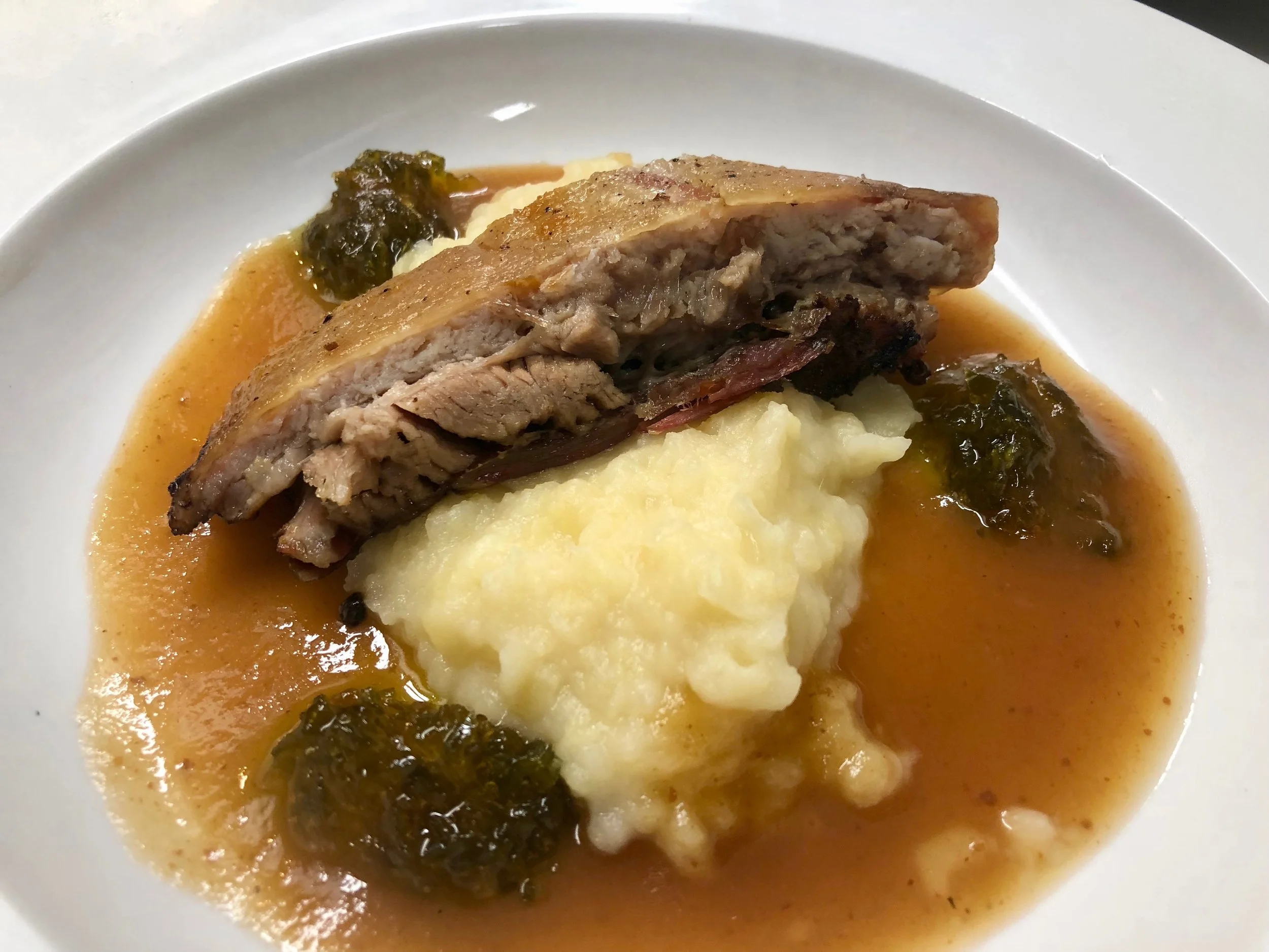 Spiced Pork, Pear Gastrique, Chile Marmalade