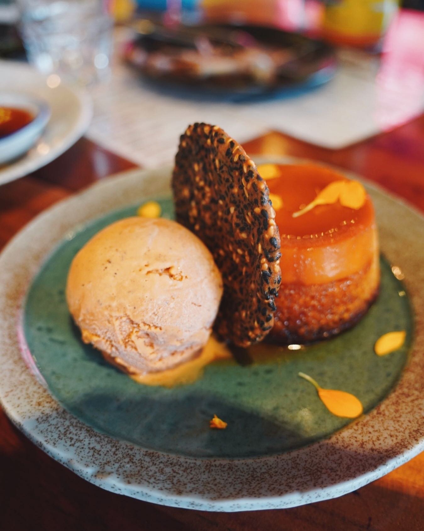 Complete your meal with our housemade dessert 🍮 〰️Creme Caramel Custard Cake. Thai Milk Ice cream. Sesame Crisp〰️ 🇹🇭 

#nehoperth x #perthdesserts