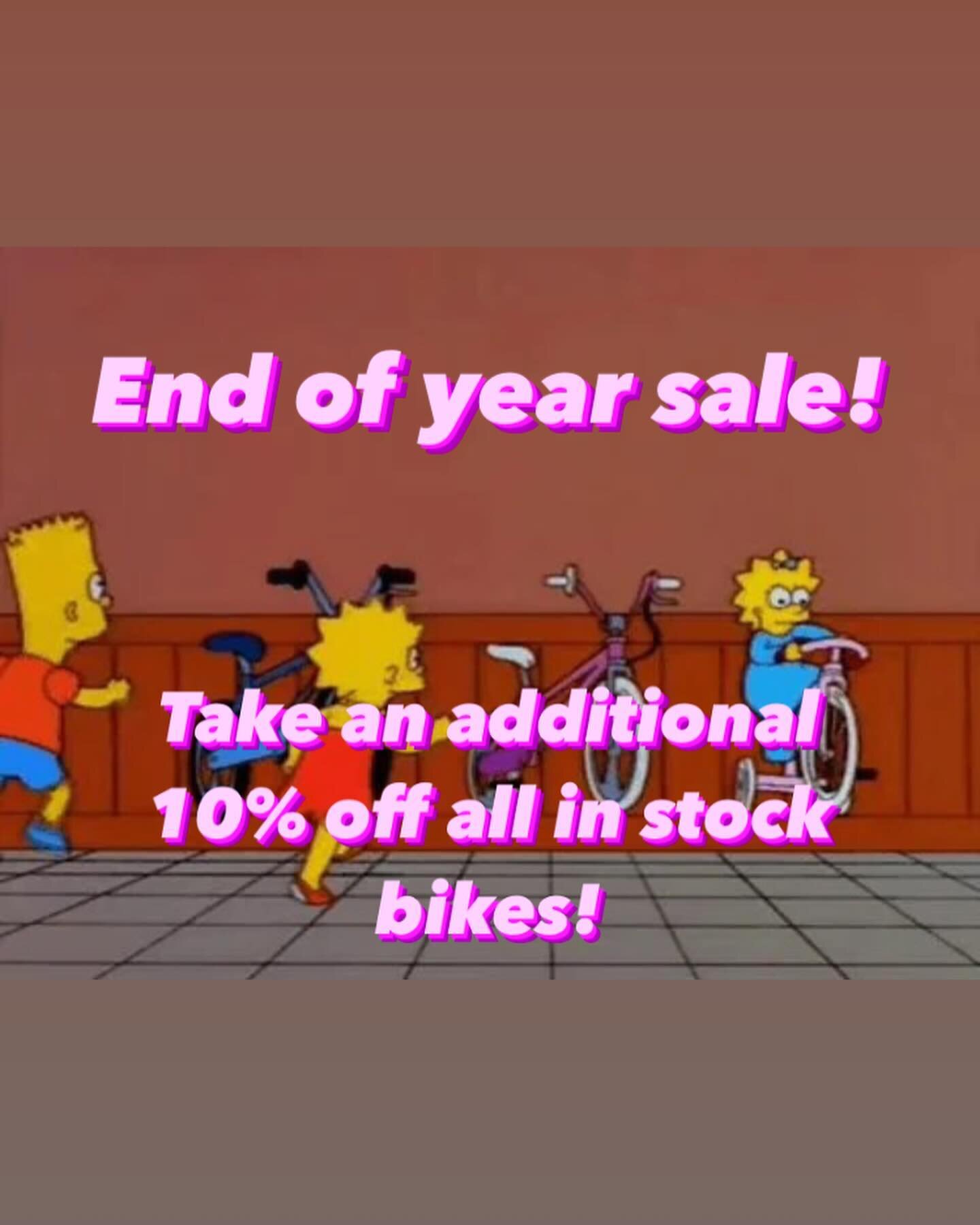 Best deals of 2023 just started! Take an additional 10% off our already low low prices on any in stock bike! Fairdale, Fyxation, Sun, Reid, and refurbished! Offer good until the calendar says 2024. Come on by! Tell a friend! Come by with a friend! 😎