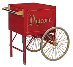 Gold Medal  20" Popcorn Cart w/ 2 Spoke Wheels, Red