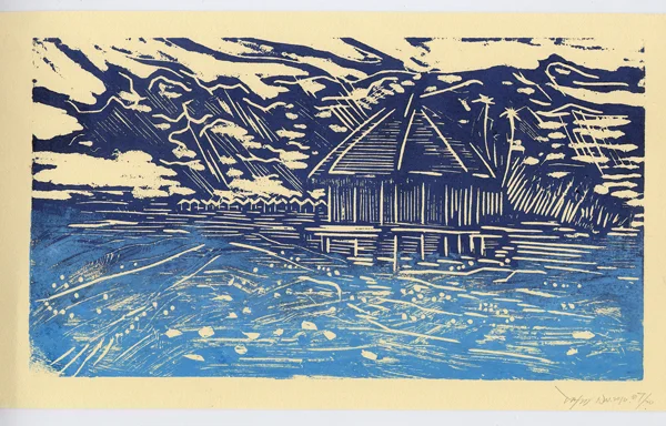 Handmade block printing - Lost island /Beautiful planet series- Maldive