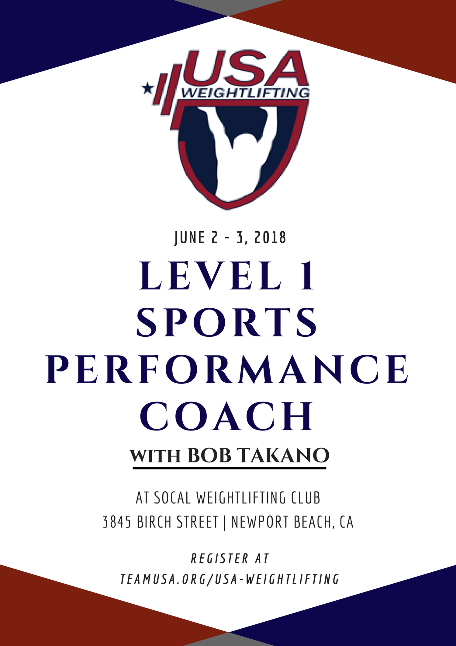 USAW LEVEL 1 SPORTS PERFORMANCE COACHING COURSE — SoCal Weightlifting