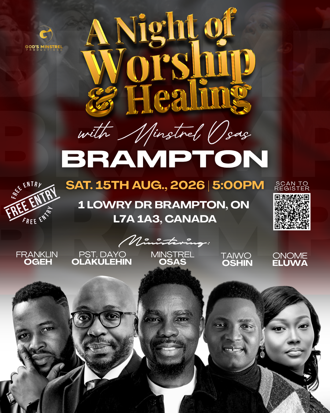 A Night of Worship &amp; Miracles with Minstrel Osas - Brampton
