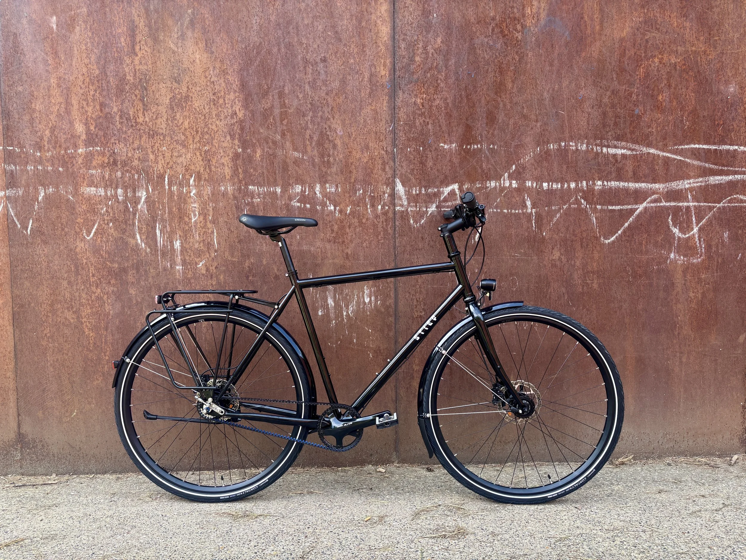 Glanzend zwart - Stiep Cycles - Flat bar - Belt Drive