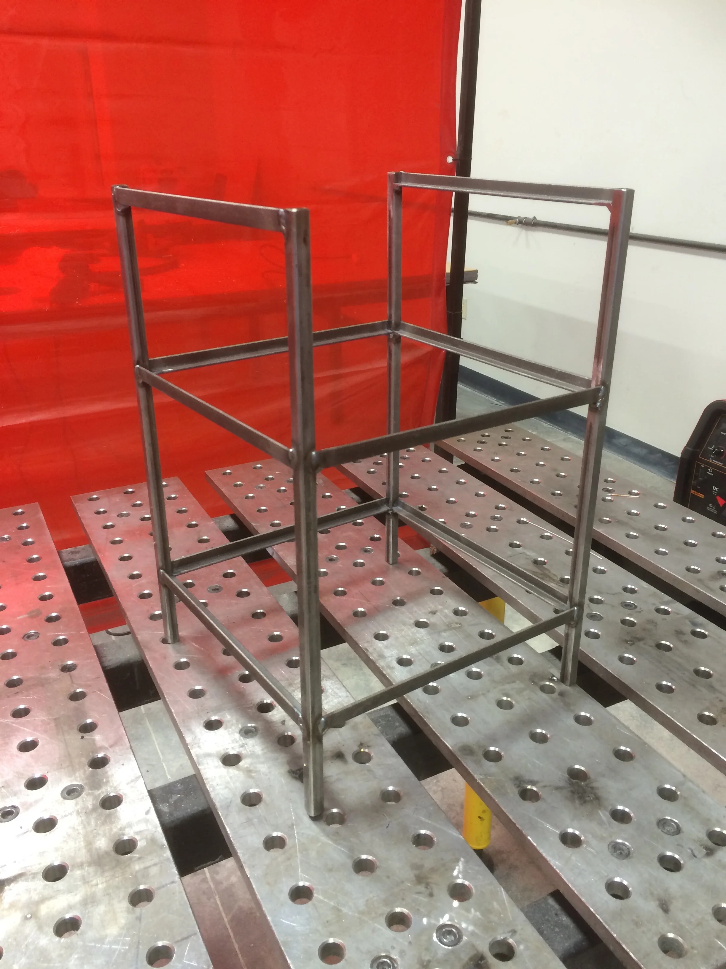 Here is the result of some MIG welding (before grinding) at TechShop Mid-Peninsula.