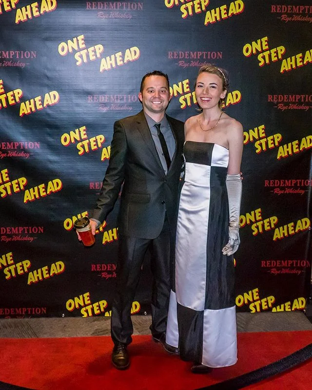 DIMINISHED reunion! Writer/director Mig Windows with production consultant Robert James at the red carpet world premiere of his new feature film ONE STEP AHEAD, in which Mig plays a supporting role. 
Both DIMINISHED and ONE STEP AHEAD were sho