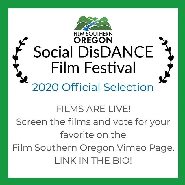 FILMS ARE LIVE | LINK IN THE BIO Submissions from the 10 films of the Southern Oregon Social DisDANCE Film Festival are now live on our Vimeo Page in a showcase! 
Enjoy these amazing films and help your favorite win the AUDIENCE AWARD by giving it a