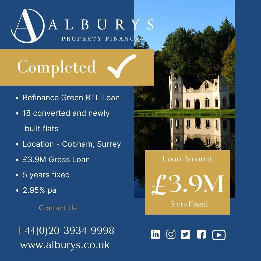 We are pleased to announce the completion of this &pound;3.9 million green refinance BTL!

#greenloan #btl #specialistbtl #surrey #alburys