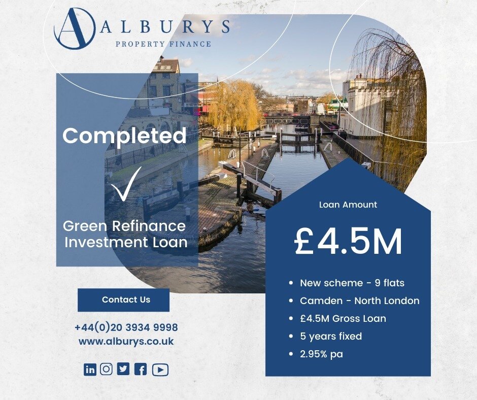 We are pleased to announce the completion of this &pound;4.5 million Green Refinance Investment Loan.

#greenloan #investment #london #alburys