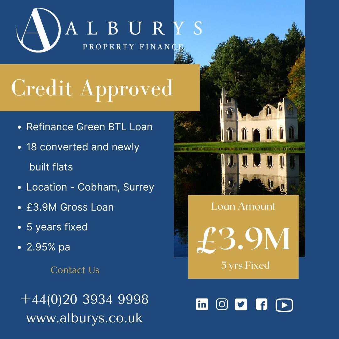 Great to get credit approved on &pound;3.9 million green refinance BTL!

#greenloan #btl #specialistbtl  #surrey #alburys