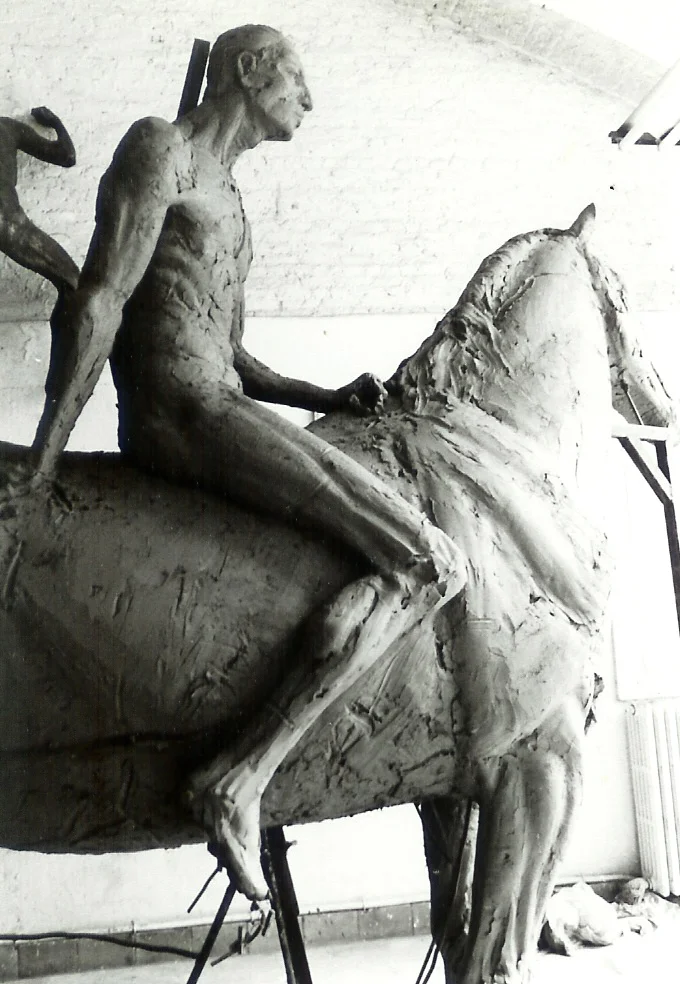  Man op paard (groter dan levensecht) 