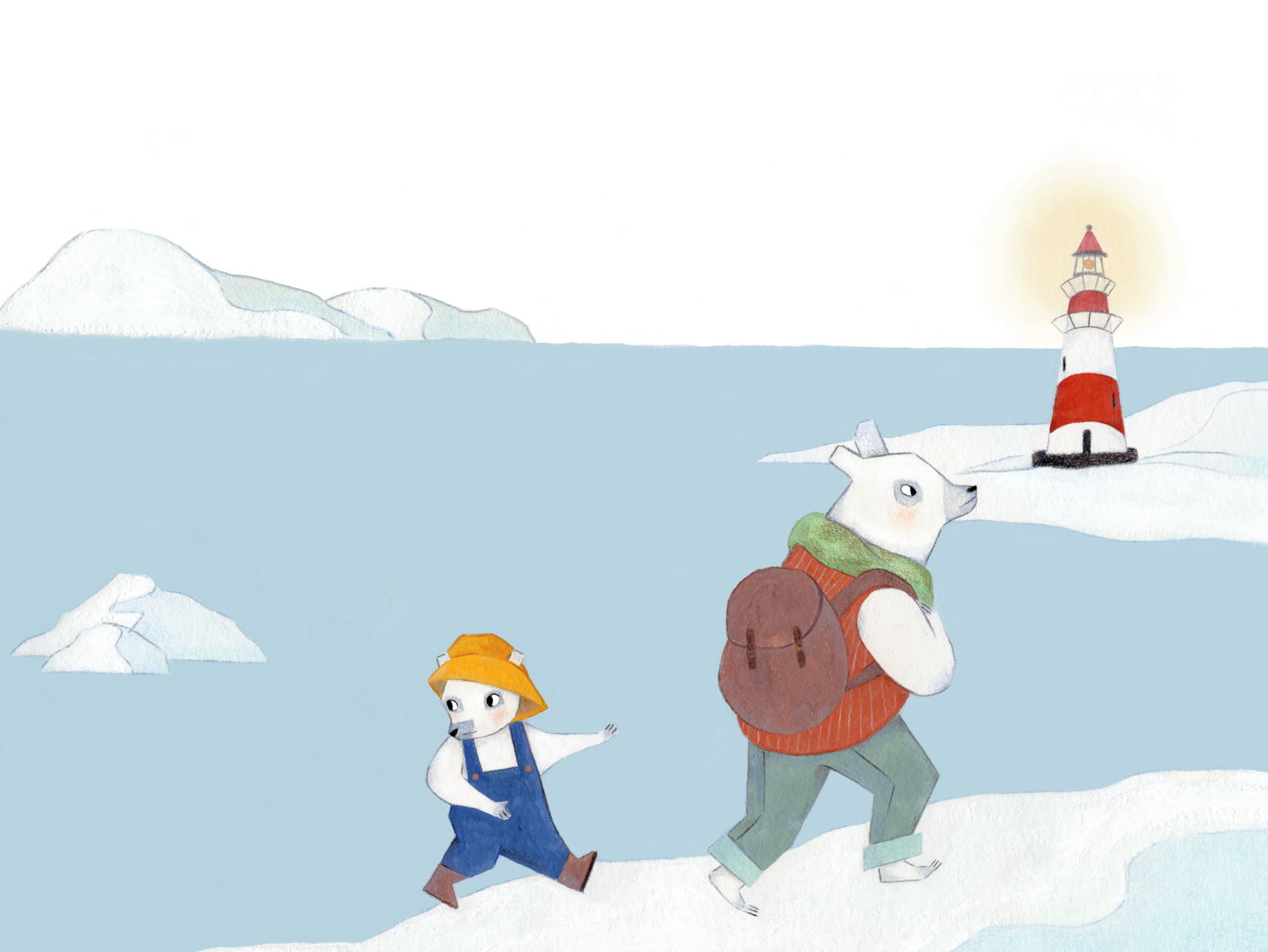 Polar bears illustration by Tonje Horn Kolbjørnsen