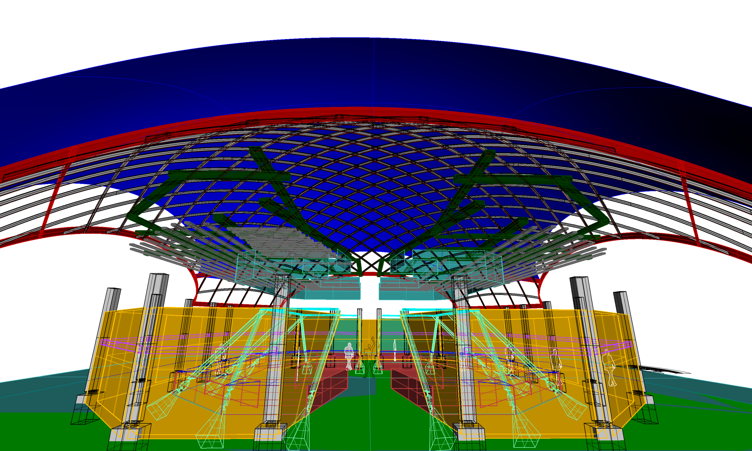 Hologram wireframe structure in rhino