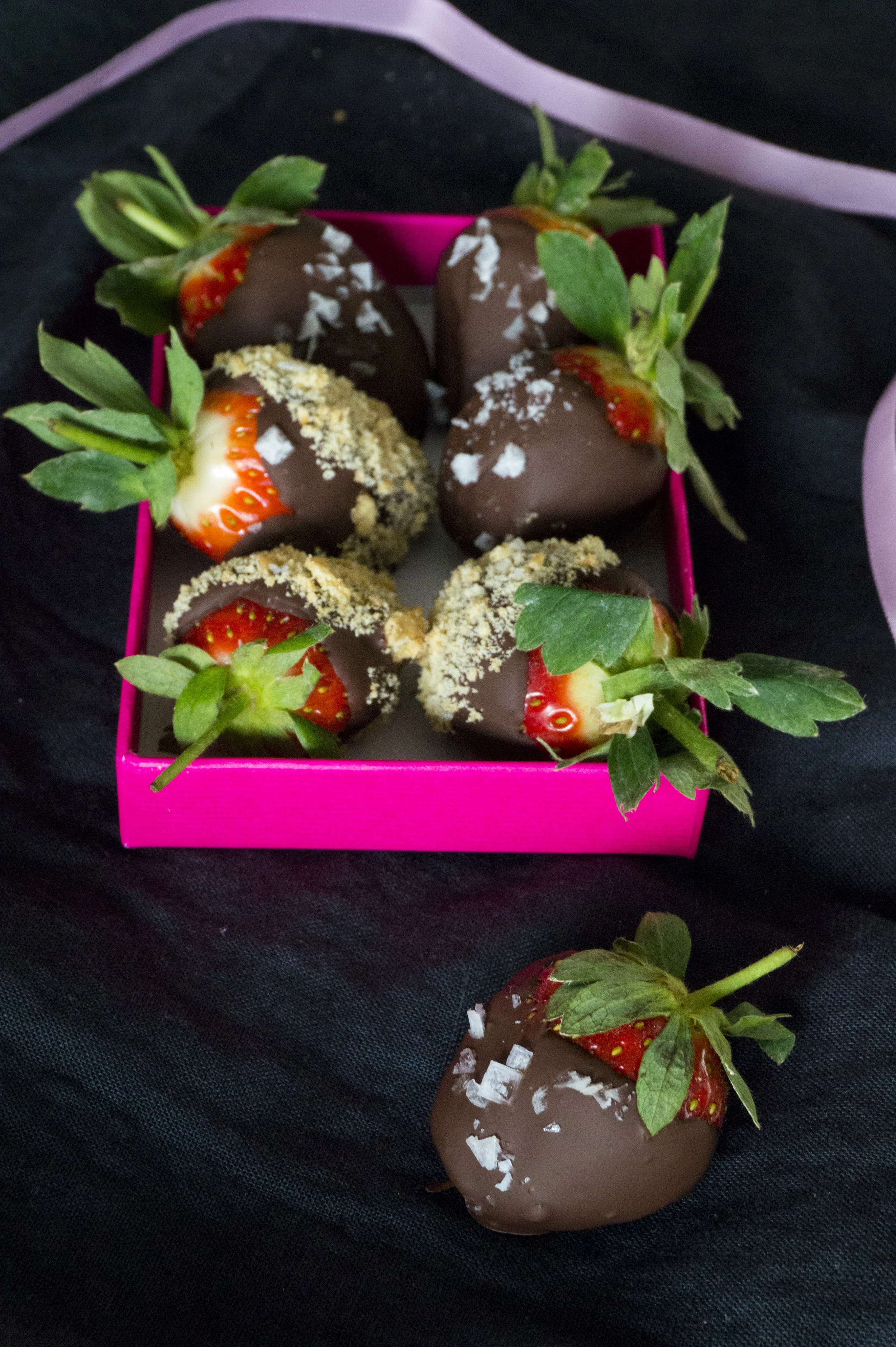 Chocolate Covered Strawberries with flake sea salt