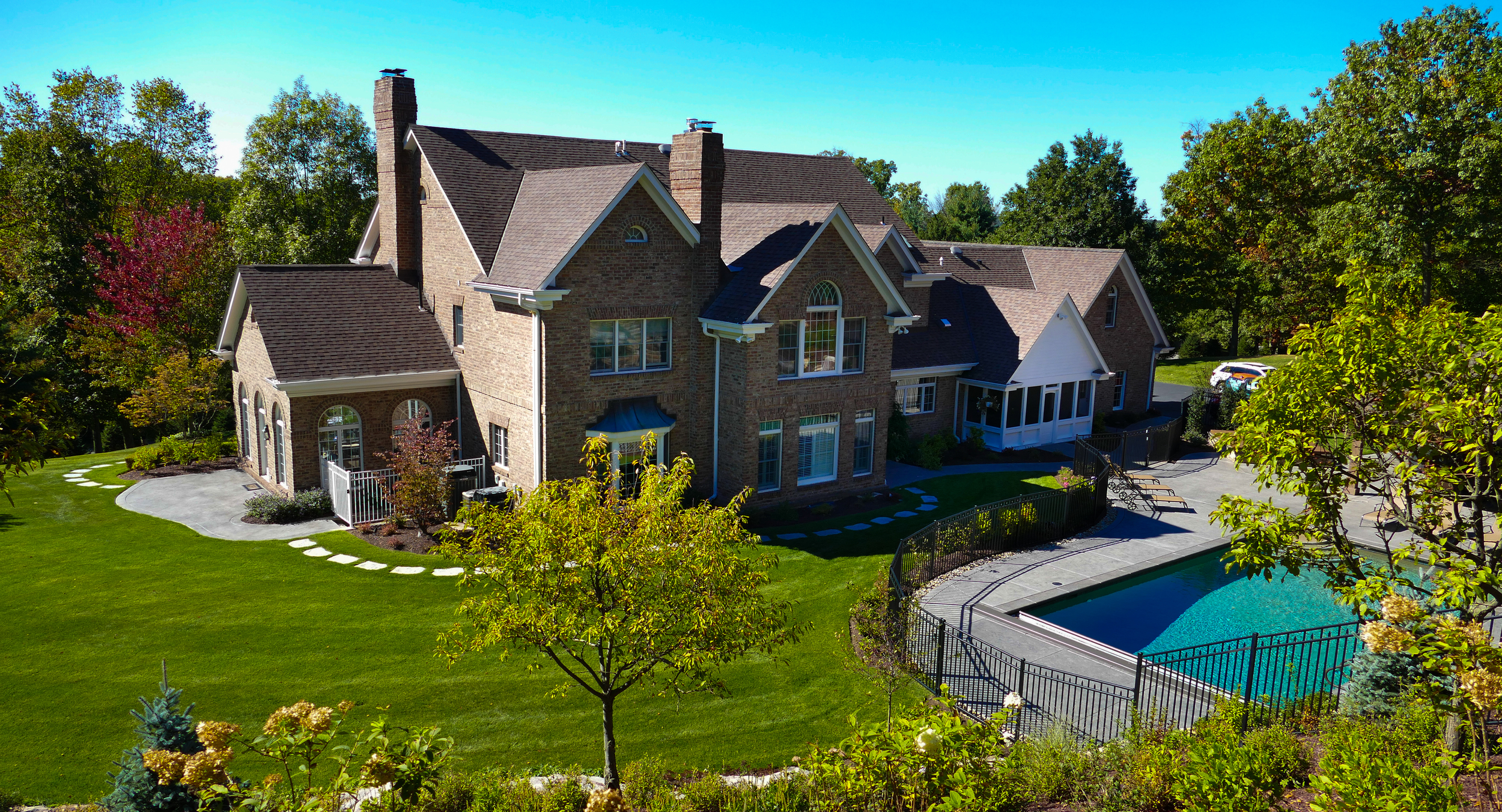 swimming pool landscaping in sewickley, pa