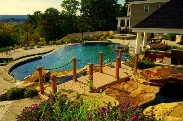 swimming pool patio and deck mountain view in beaver county, pa