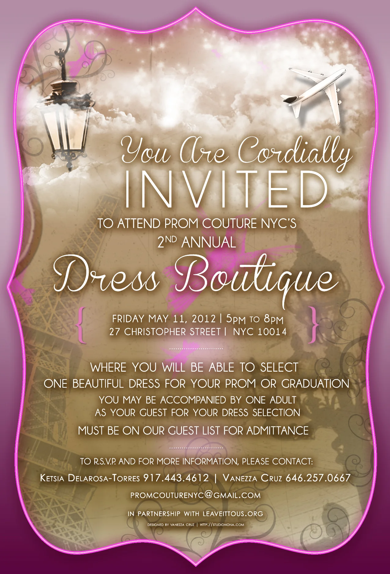 Prom Couture Prom Dress Drive Invite Flyer