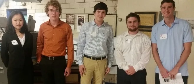 From left to right: Lu Yang, Jared Snapp, Alexander Marcus, Wyatt Lendle, Ian Doughty