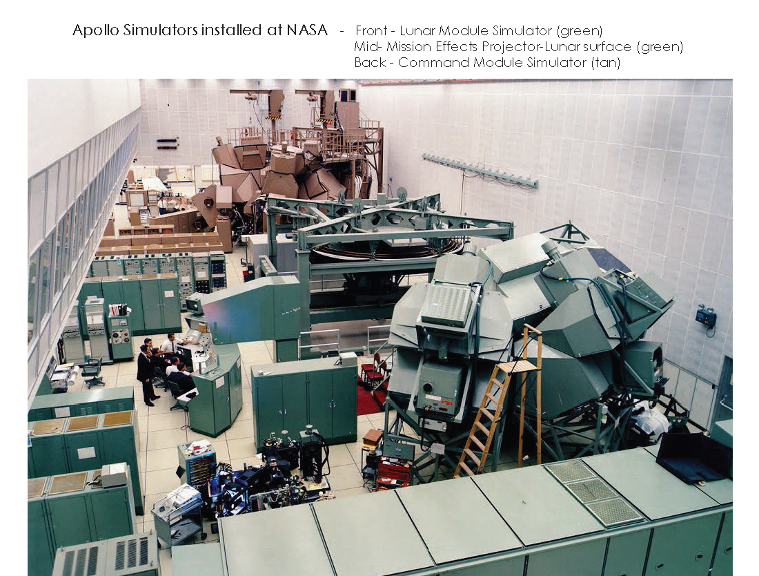 The Lunar Module Simulator, foreground, is at TechWorks! on long-term restoration loan from the Smithsonian's National Air And Space Museum