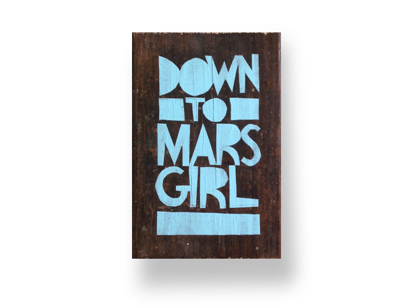 Cardstock Art Print Down to Mars Girl
