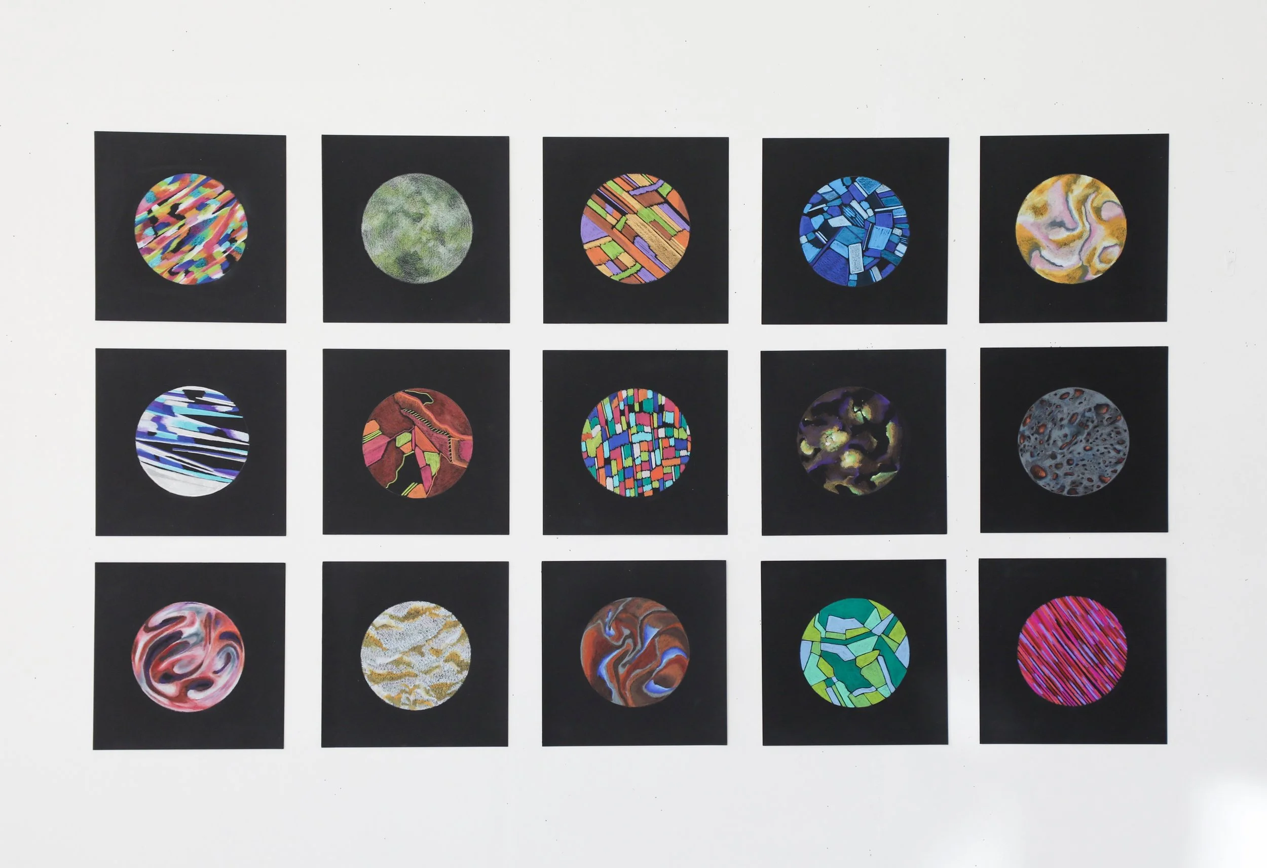  Rock Slides   All colored pencil on paper  8” x 8”   