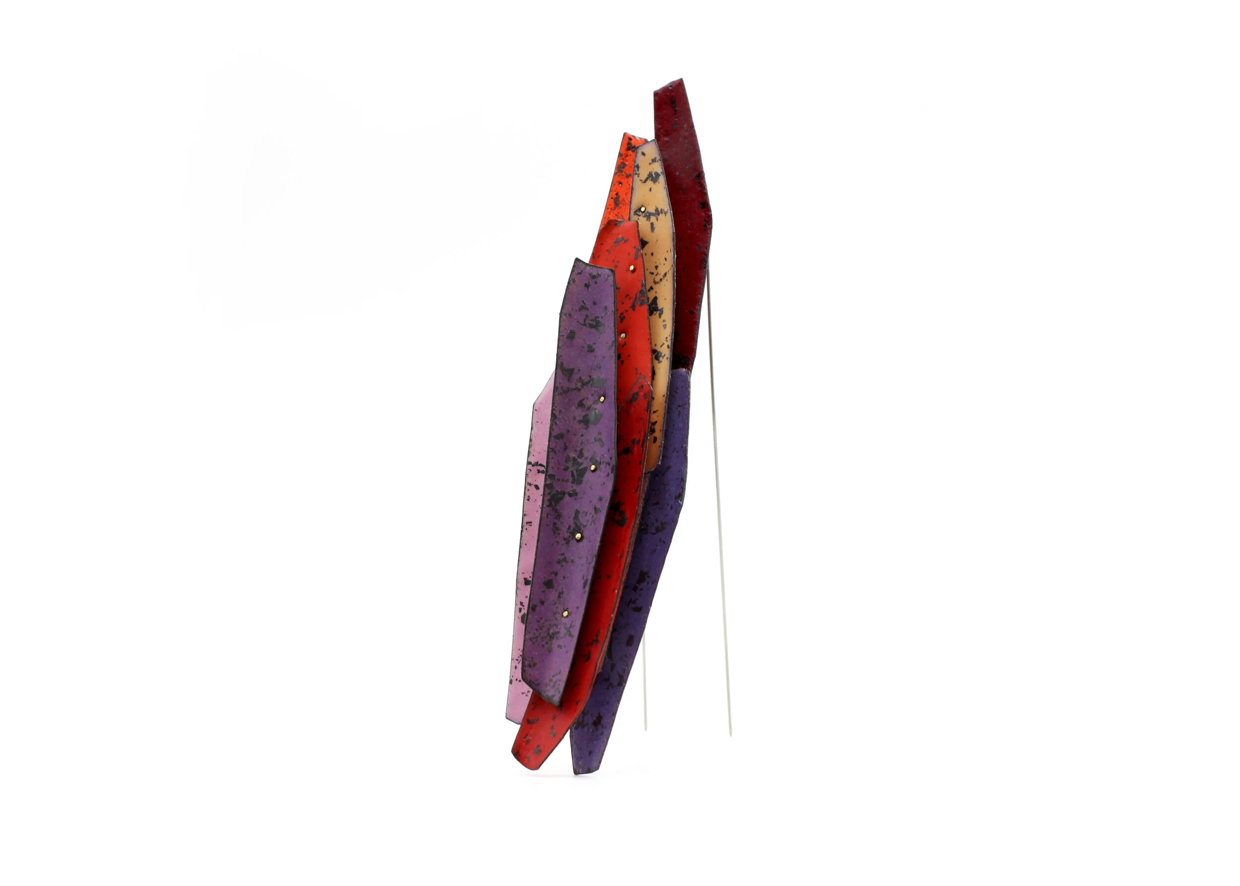 COLLAGE 06 BROOCH (2017)STEEL, STERLING SILVER, VITREOUS ENAMEL, 18KT GOLD