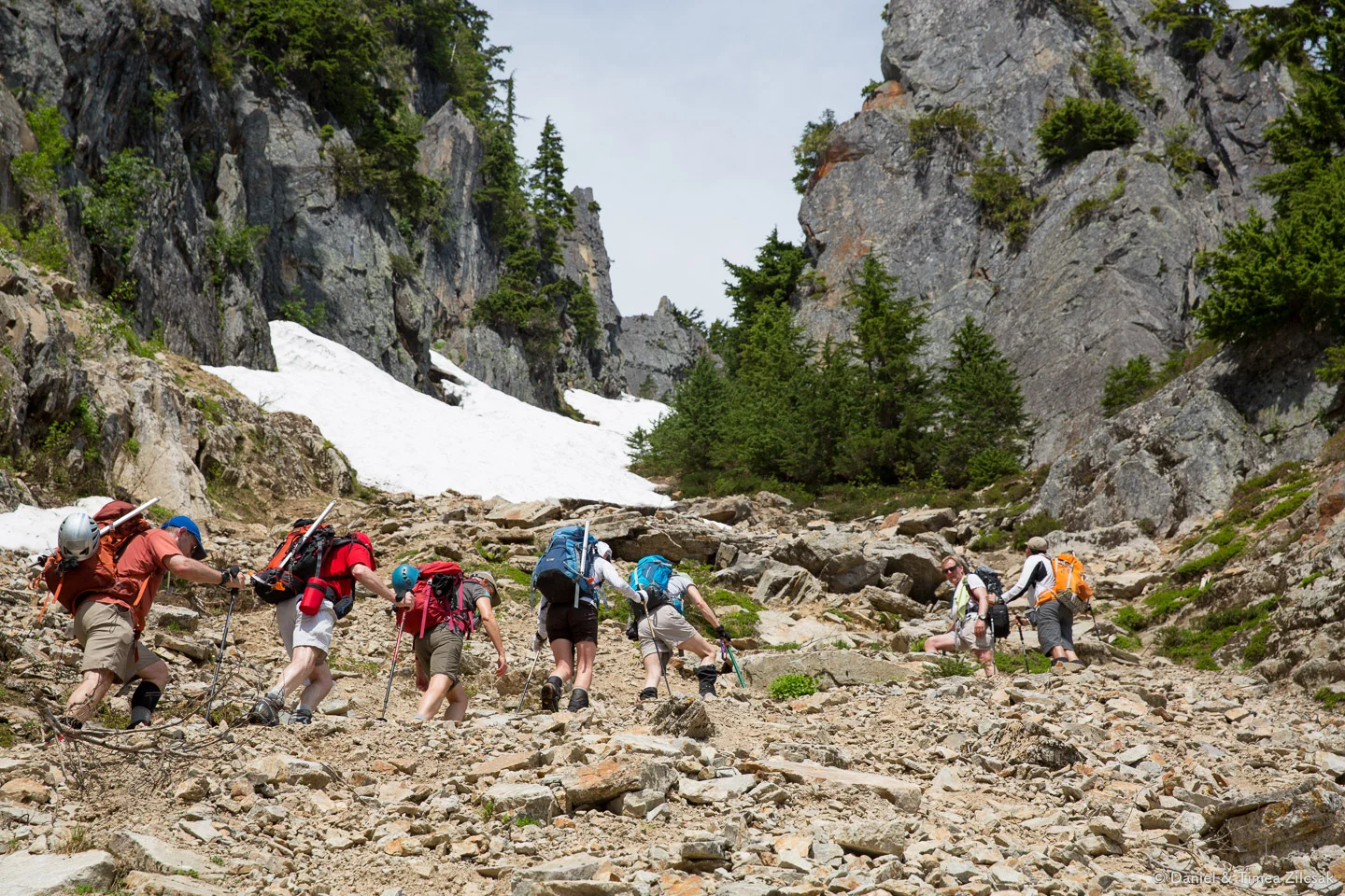 Bottom of Headlee Pass gully
