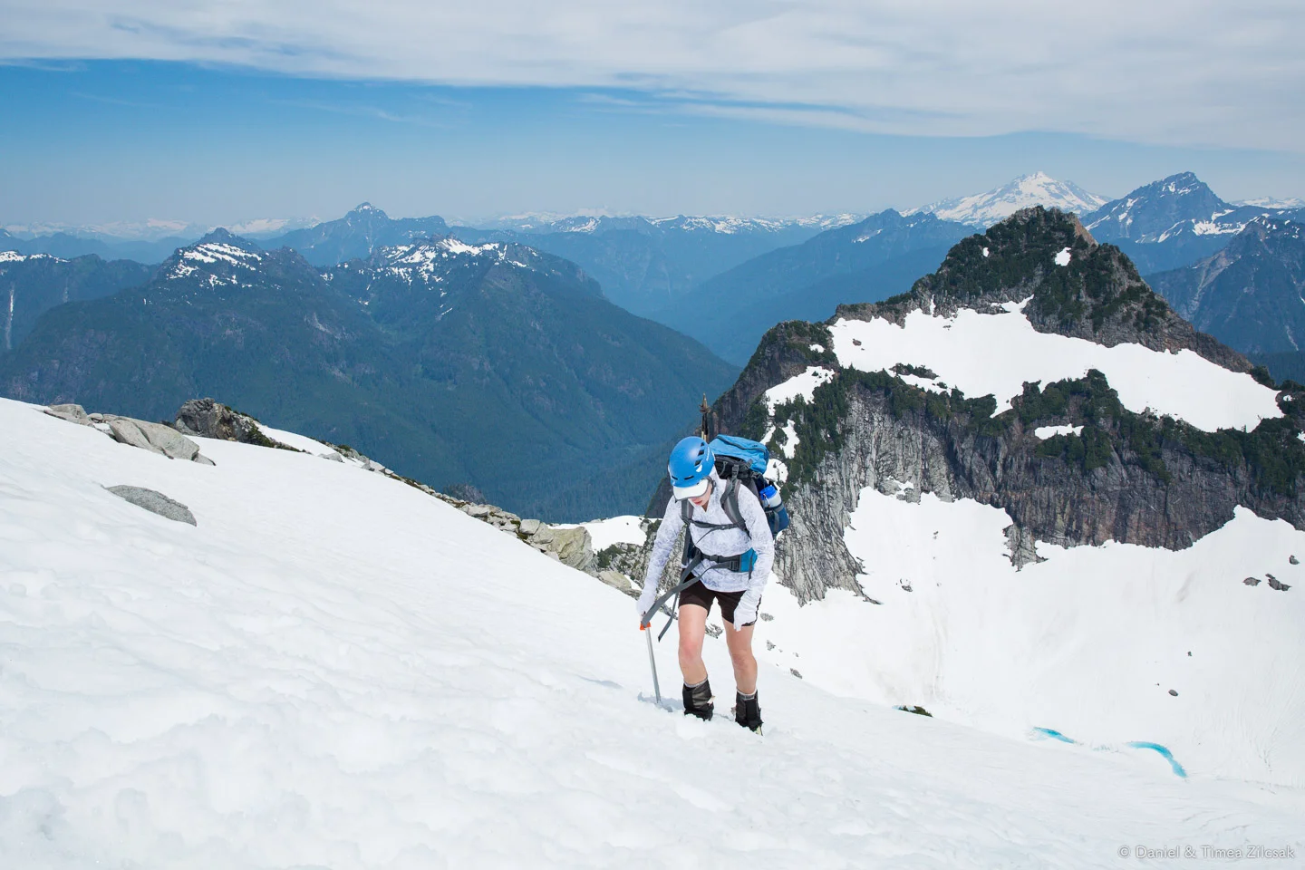 Final steps on the snow field