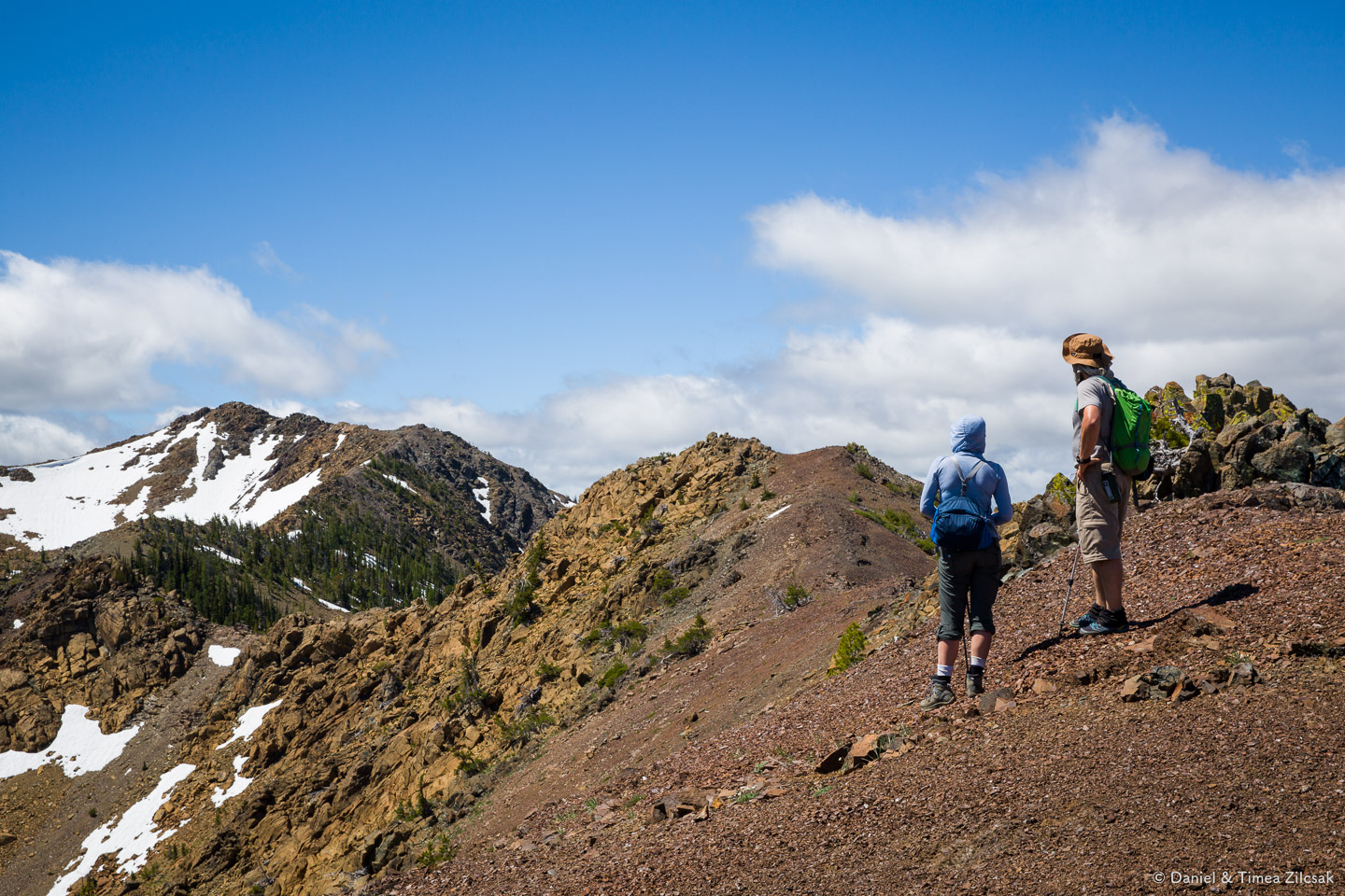 On the ridge looking south west towards Earl Peak