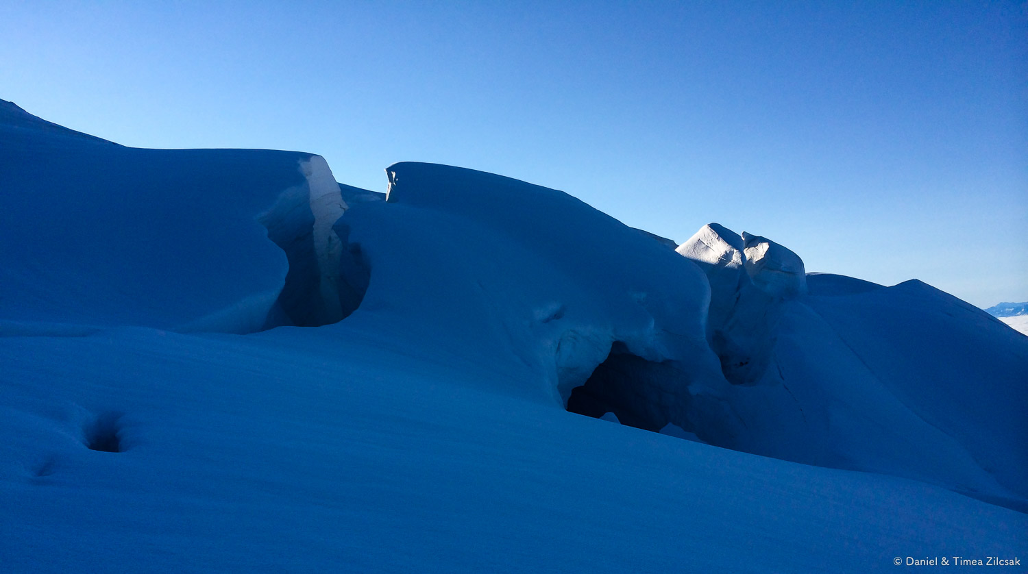 Crevasse on lower Easton Glacier, Mount Baker Climb