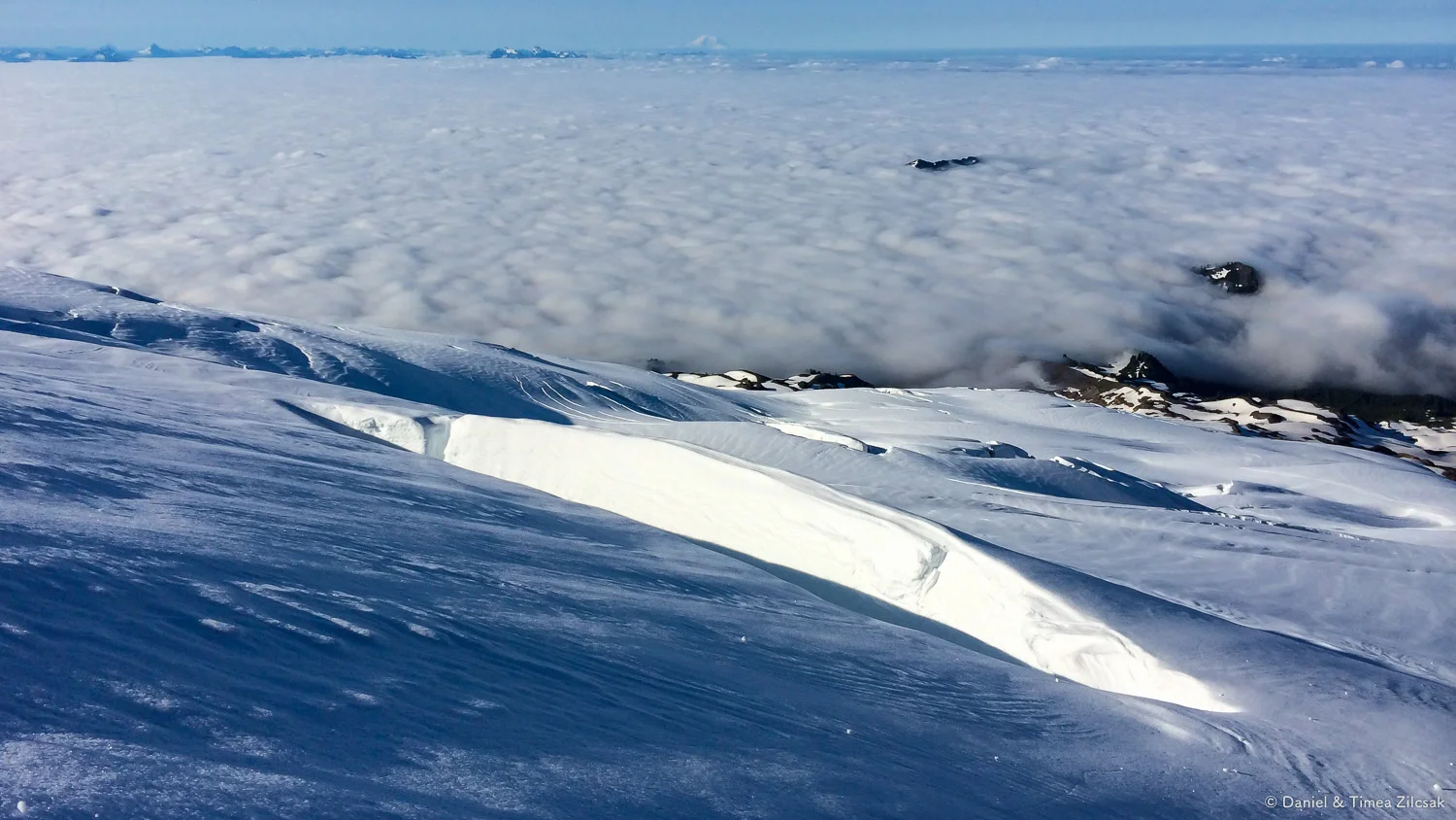 Climbing Mt Baker - The crevasse we'd just crossed