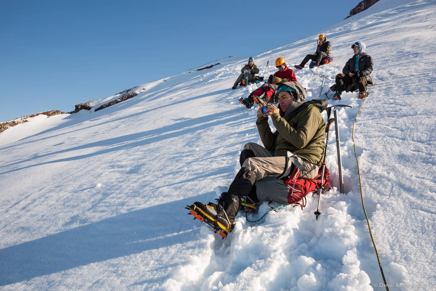 Break on upper Easton Glacier, Mt Baker Climb