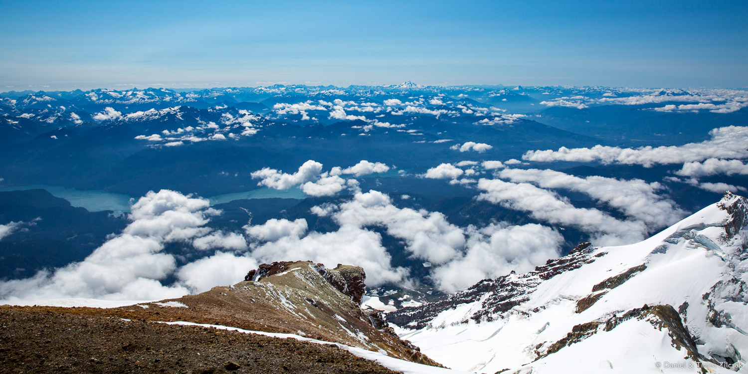 View from the summit with Baker Lake thousands of feet below us