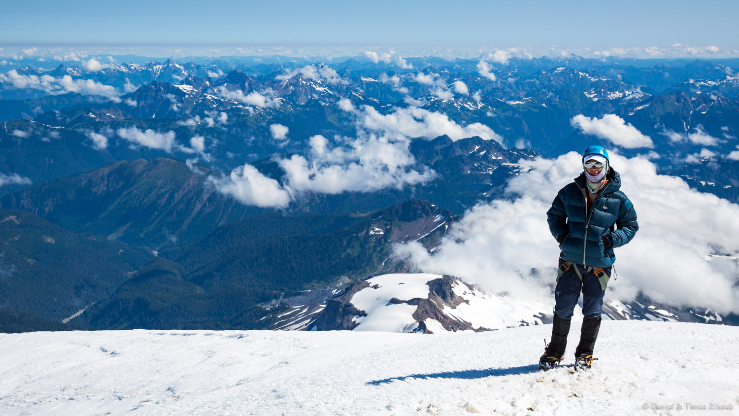 Mount Baker Climb: This is me on the summit, with a sea of other rugged peaks bellow and to the north