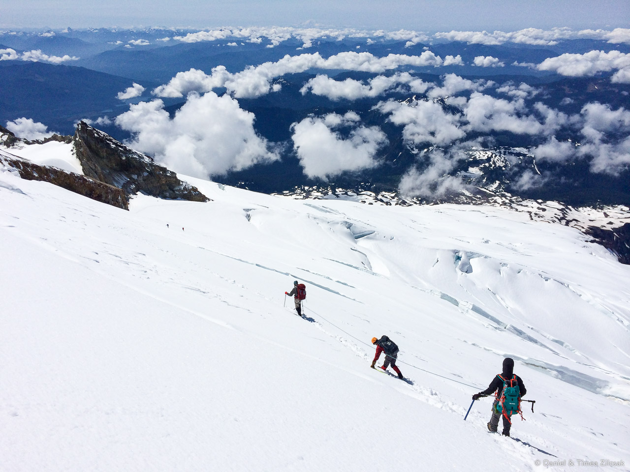 Traversing across a a tiny crevasse